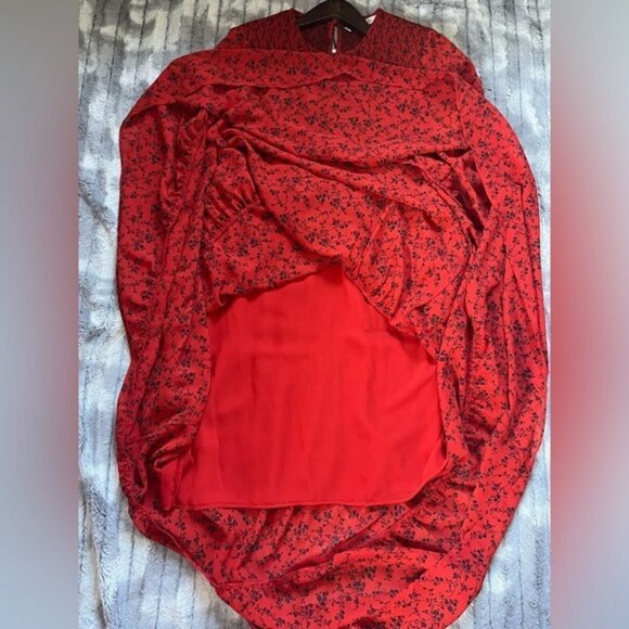 Zara Smocked Floral Maxi Dress Size Large - Picture 9 of 11